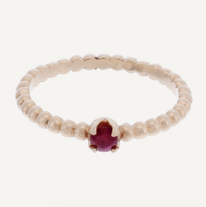 BOLITAS Y PIEDRA RUBI ORO 18K