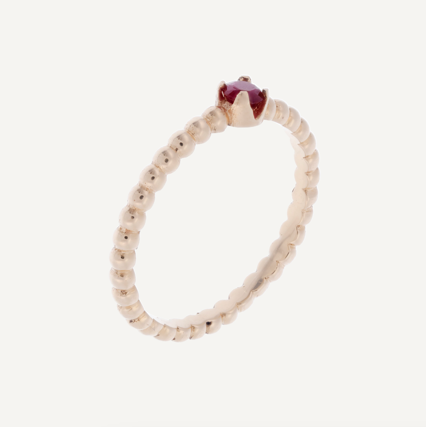 BOLITAS Y PIEDRA RUBI ORO 18K