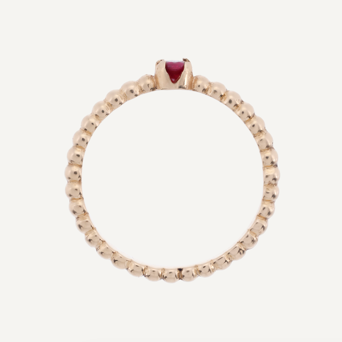 BOLITAS Y PIEDRA RUBI ORO 18K