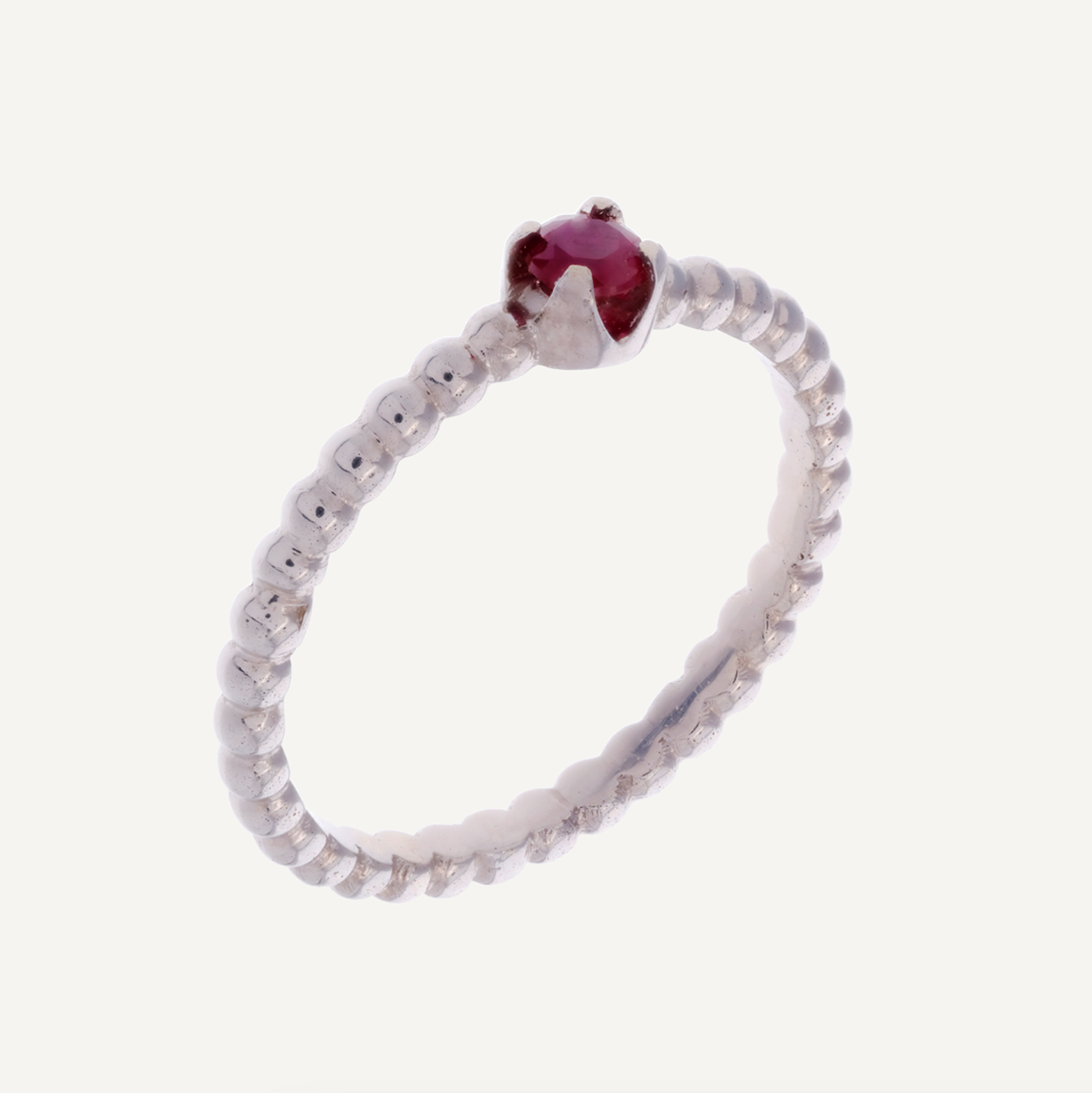 BOLITAS Y PIEDRA RUBI ORO 18K