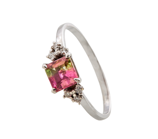 ANILLO TURMALINA Y DIAMANTES